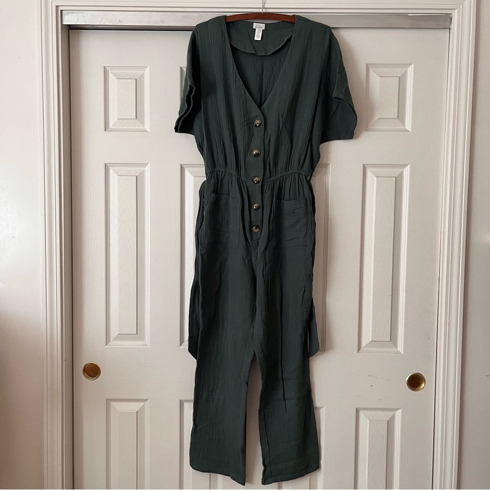 West of Melrose Cotton Jumpsuit Button Top